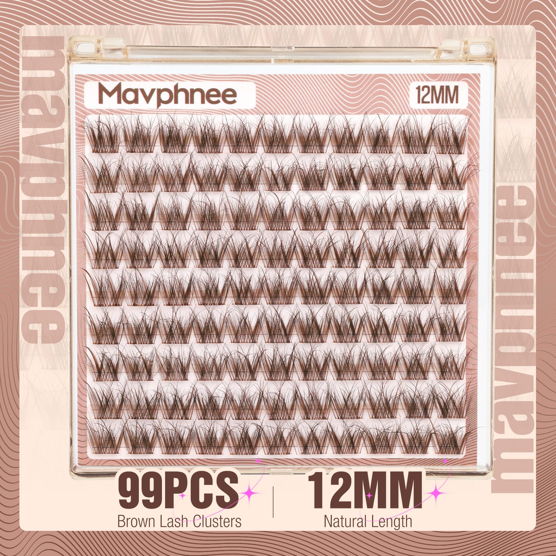 Mavphnee 99-cluster pack enabling customizable lash fullness.