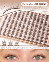 Mavphnee brown lash clusters 10mm visual for subtle volume