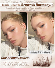 Mavphnee brown lash clusters 12mm visual adds gentle fullness