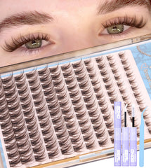 Mavphnee brown lash clusters 8-16mm for natural texture and easy DIY application