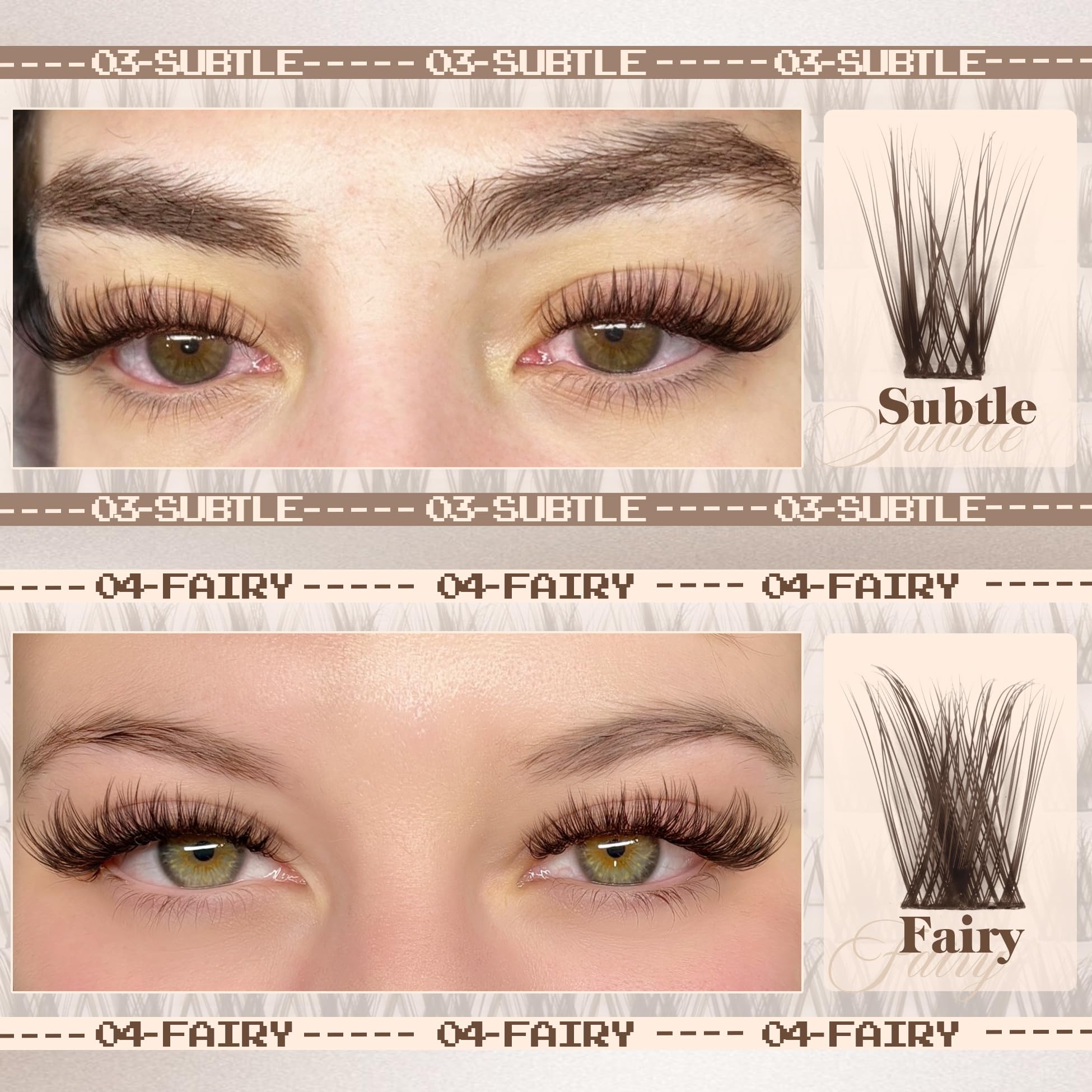 Mavphnee brown lash clusters fairy style adds graceful, ethereal flair