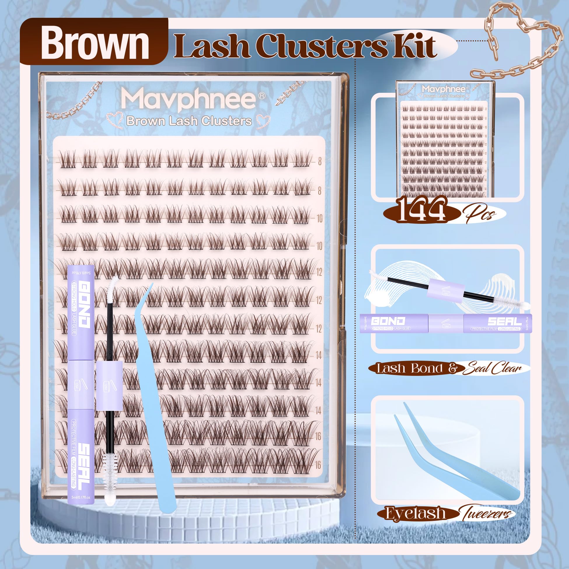 Mavphnee precision tweezers for controlled placement of lash clusters