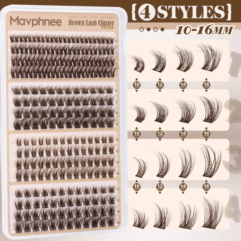 Mavphnee brown lash clusters natural style for everyday enhancement