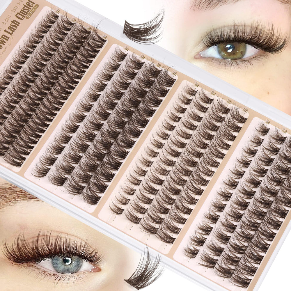 Mavphnee brown lash clusters wispy style for soft dimension and flutter