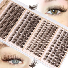 Mavphnee brown lash clusters wispy style for soft dimension and flutter