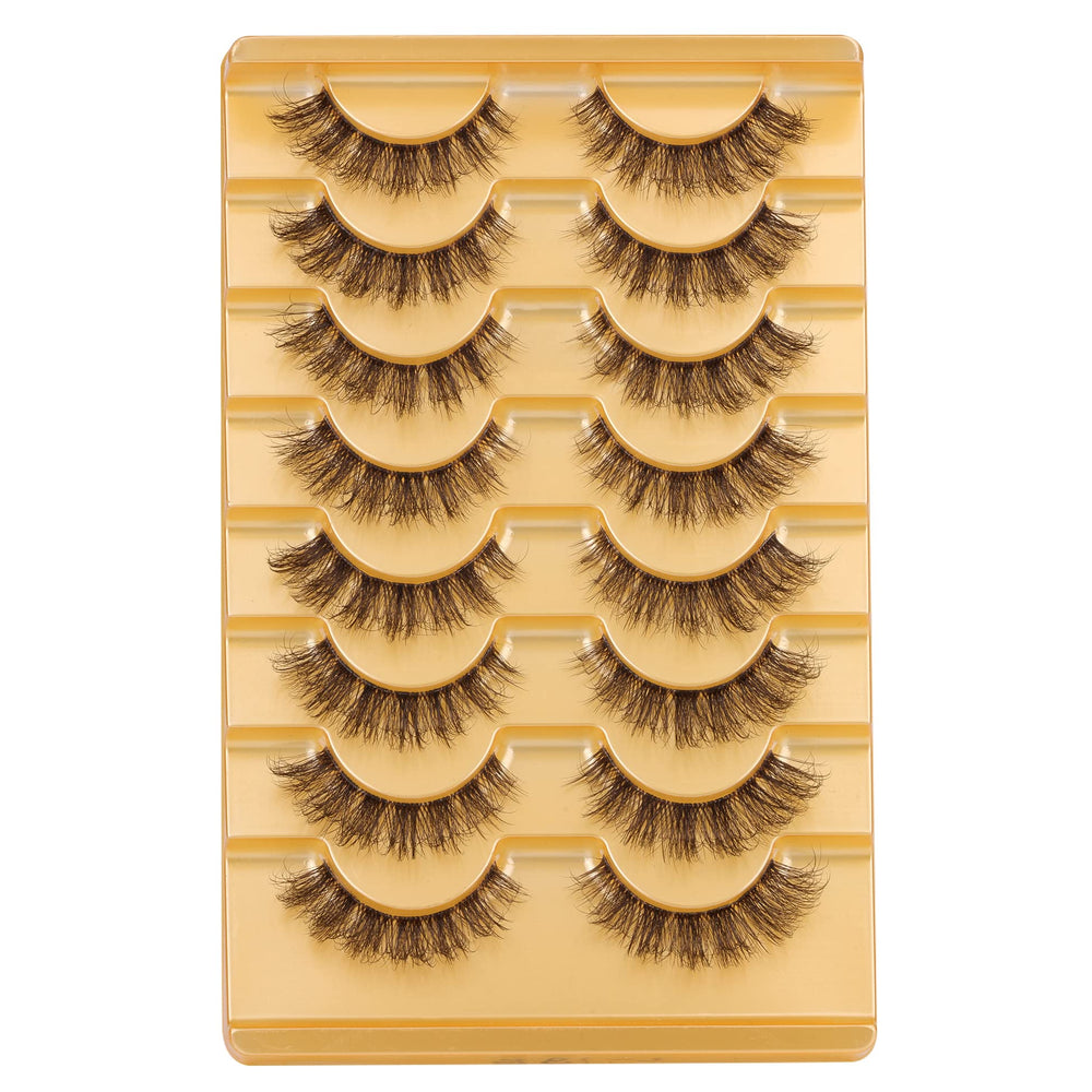 Mavphnee brown lashes pack provides versatile, fluffy finish for any look.