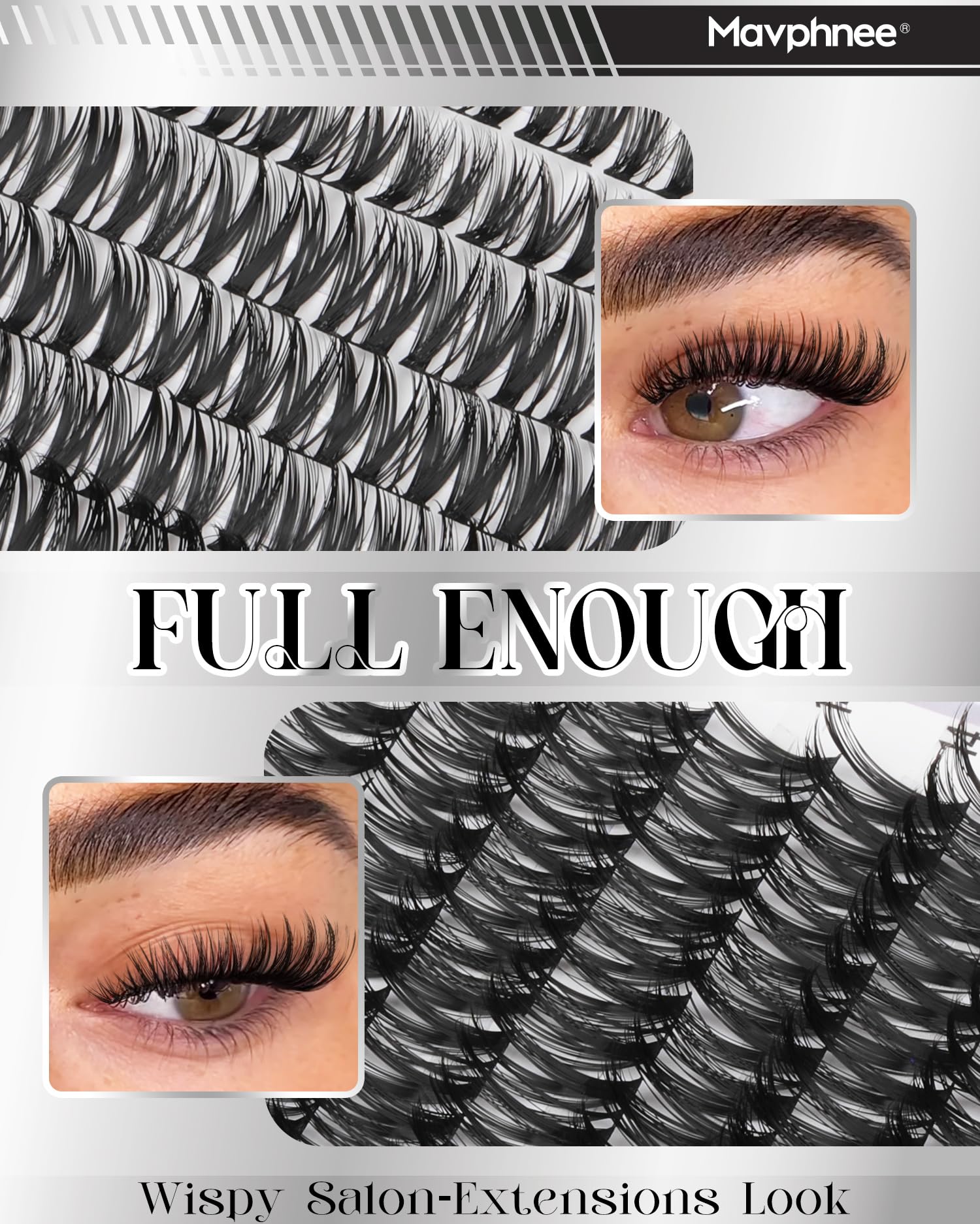 Mavphnee Cotton ultra-thin black band blends invisibly along lash line.