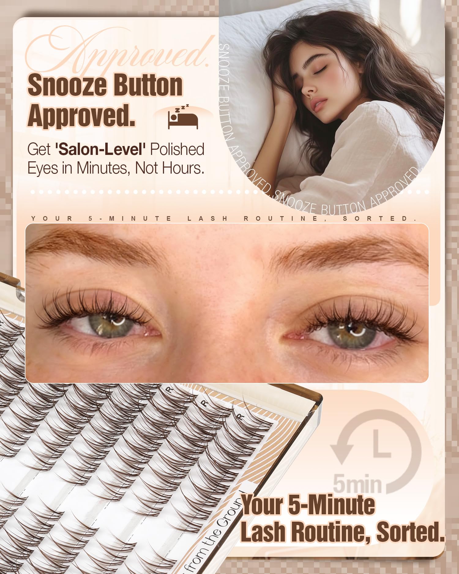Mavphnee dark brown lash clusters natural match for light to brunette hair.