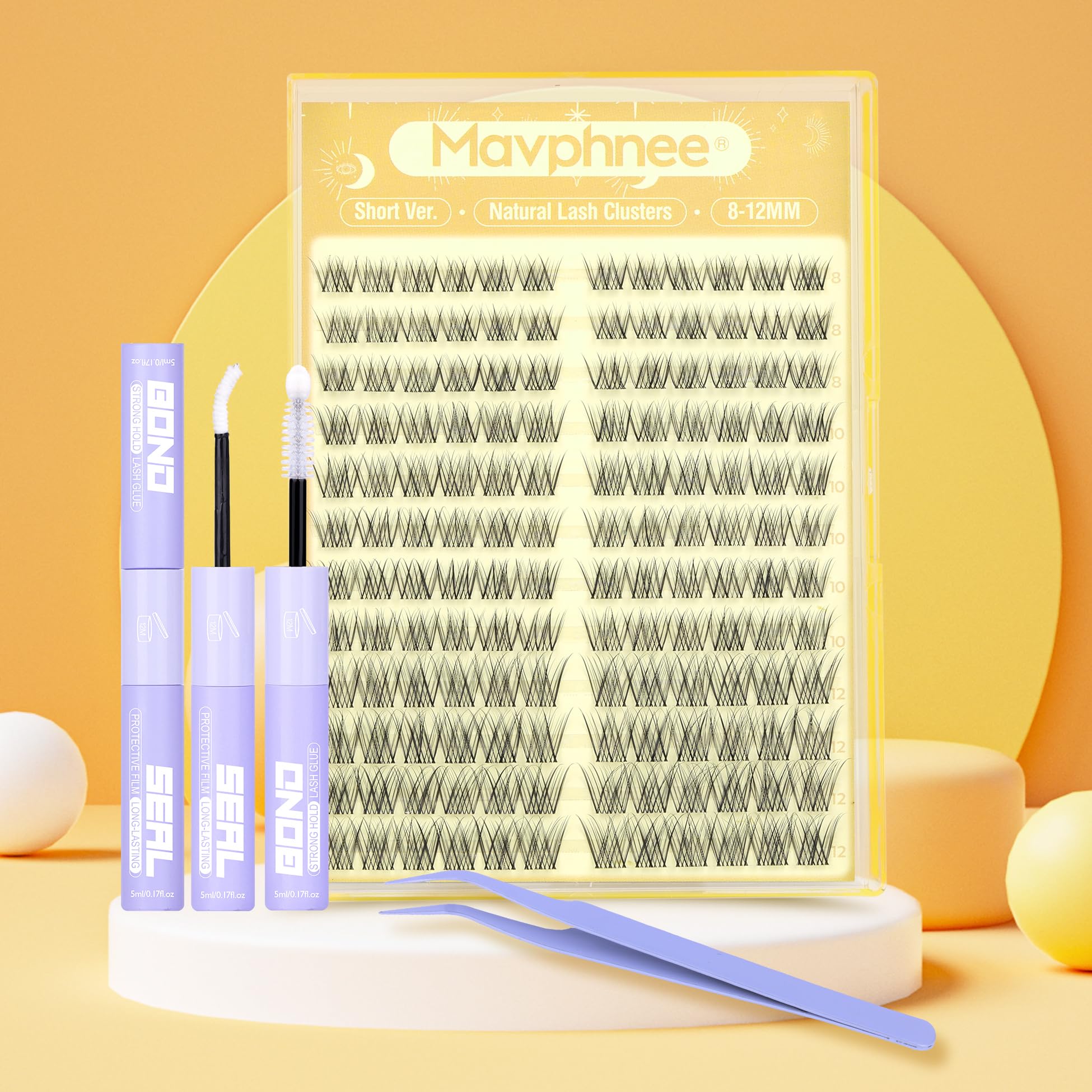 Mavphnee featherlight clear band blends invisibly with natural lashes.