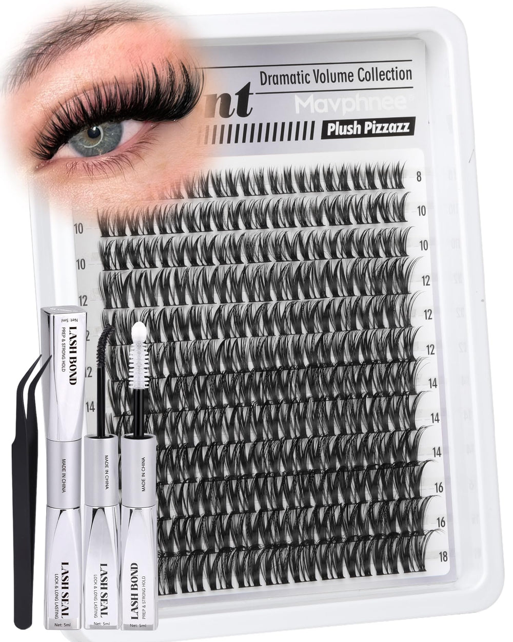 Mavphnee Flaunt Lash Clusters Kit box showing all-in-one lash set for DIY lashes