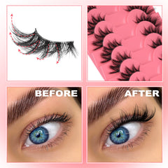 Mavphnee fox-style wispy half lashes for a chic eye accent.