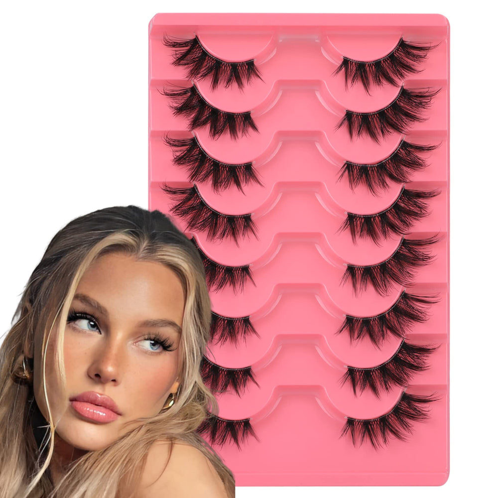 Mavphnee half lashes with natural clear band for effortless everyday wear.