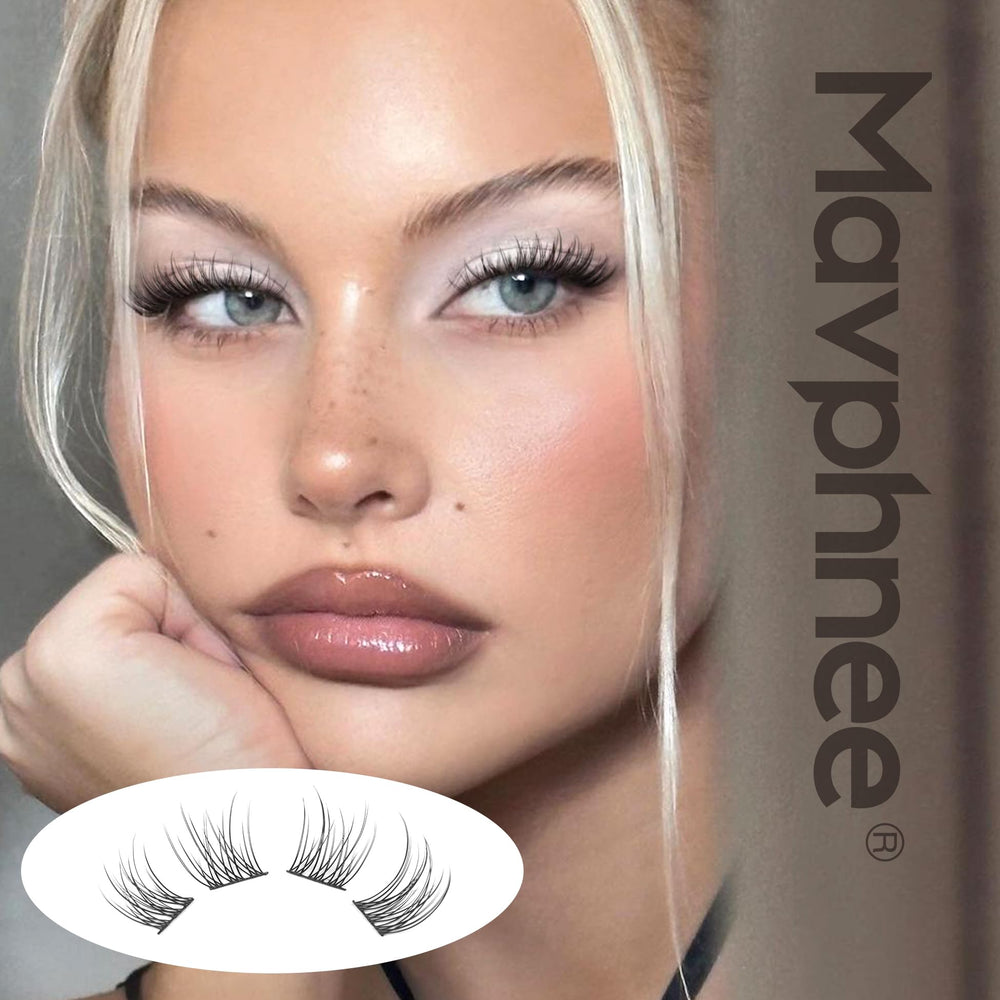 Mavphnee lightweight cluster lashes provide all day comfort and barely-there wear.