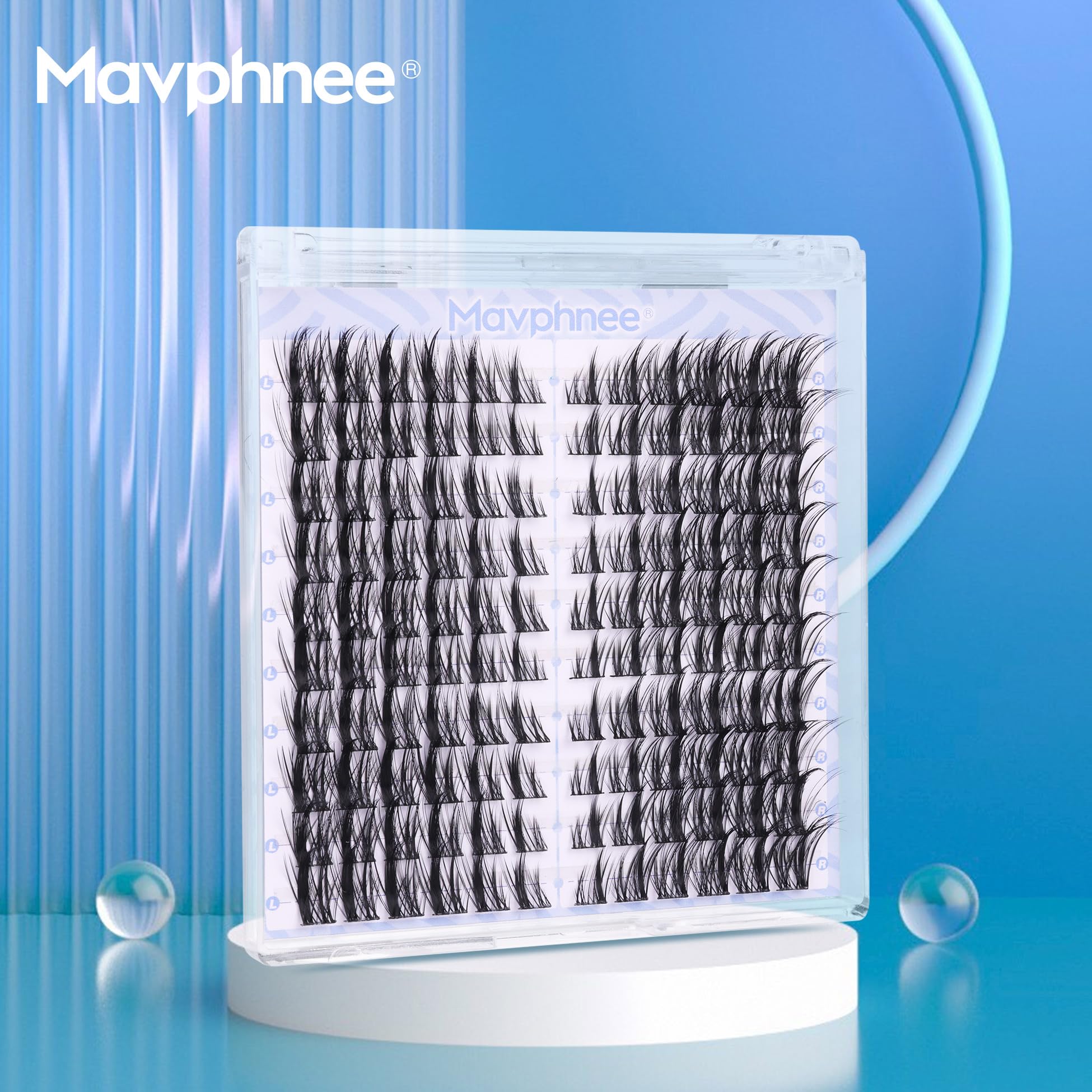 Mavphnee Manga lash clusters are secured with standard adhesive for stability.