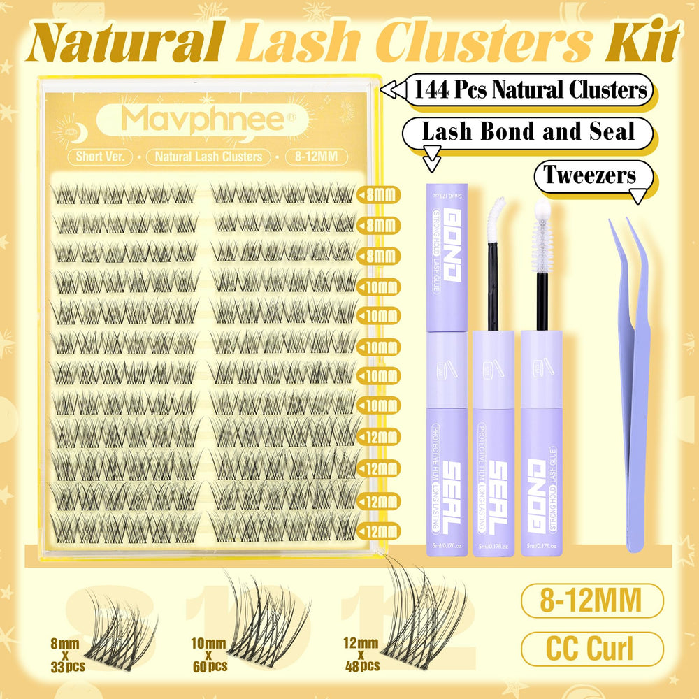 Mavphnee natural lash clusters 12mm for gentle fullness without drama.