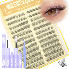 Mavphnee natural lash clusters 8mm for subtle lift and everyday wear.