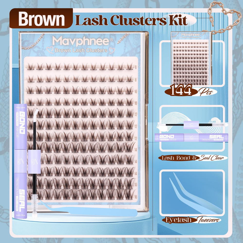 Mavphnee soft brown lashes close-up for natural warm-eye look