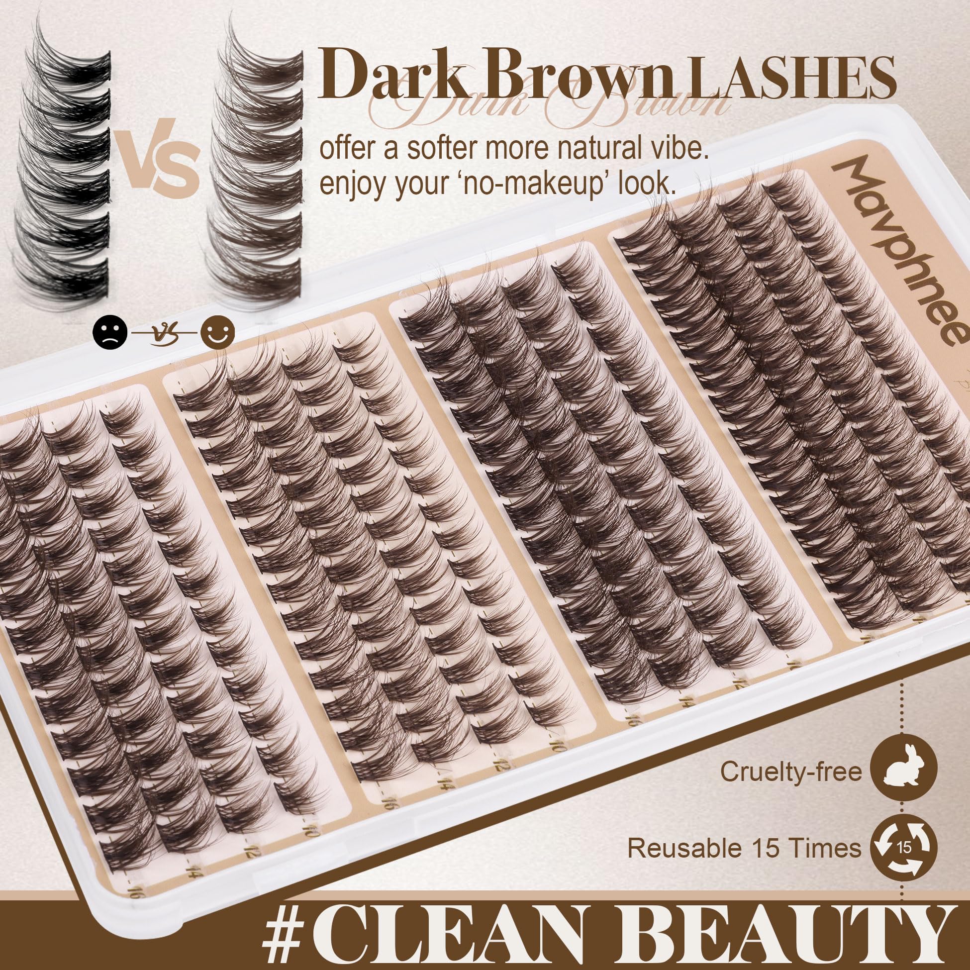 Mavphnee ultra-fluffy lash clusters deliver feather-light volume with soft texture