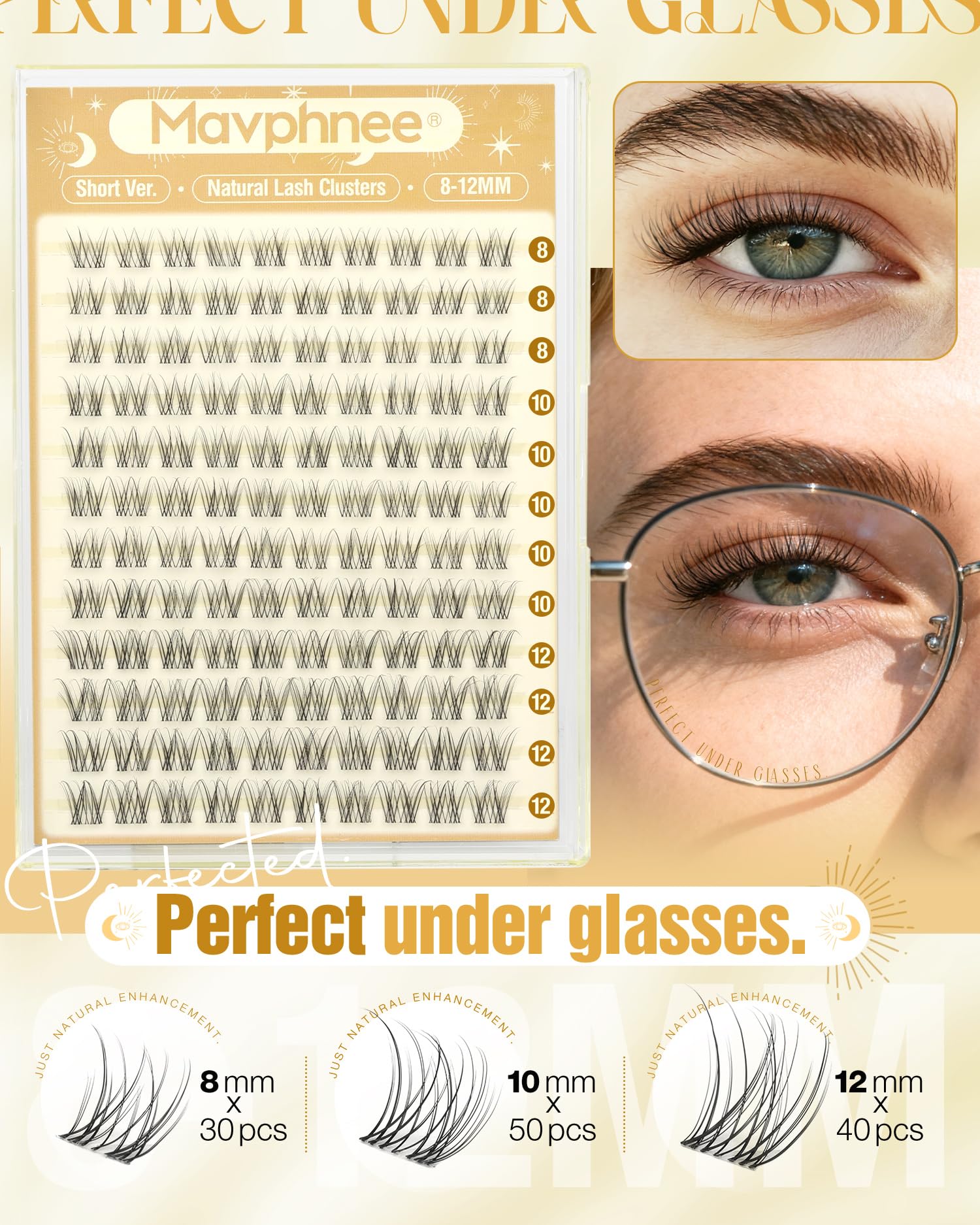 Mavphnee Venus CC Curve lift enhances eye-opening with a soft curl.