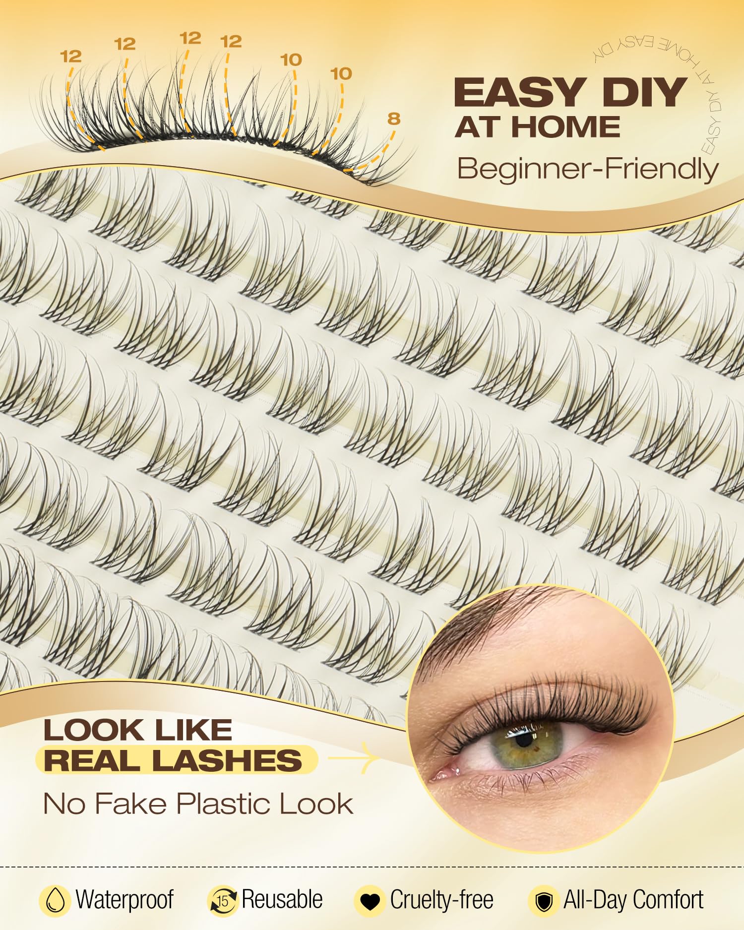 Mavphnee Venus wispy-flares add feathered fullness to your lashes.
