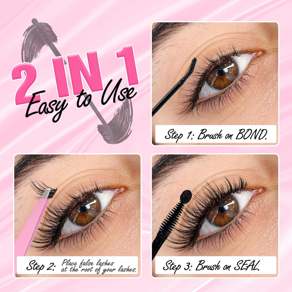 Mavphnee waterproof lash glue withstands sweat for all day wear.