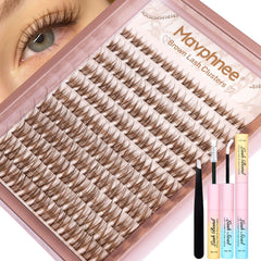 Mavphnee wispy brown cluster lashes pack for natural, believable length