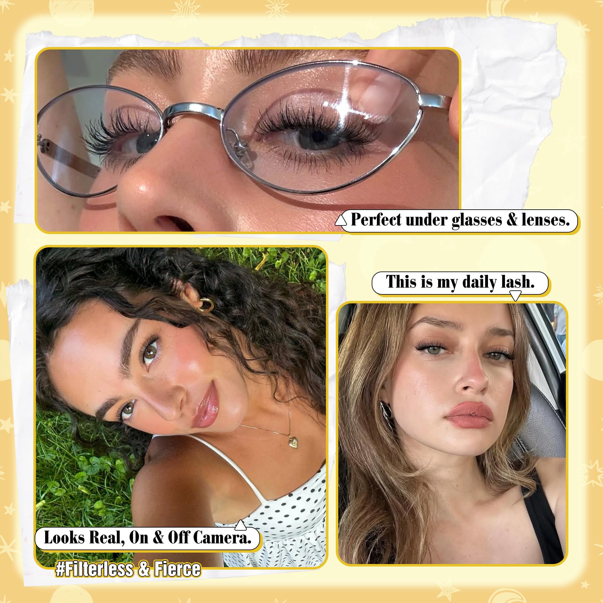 Mavphnee wispy soft texture lashes deliver feathery, natural-looking volume.