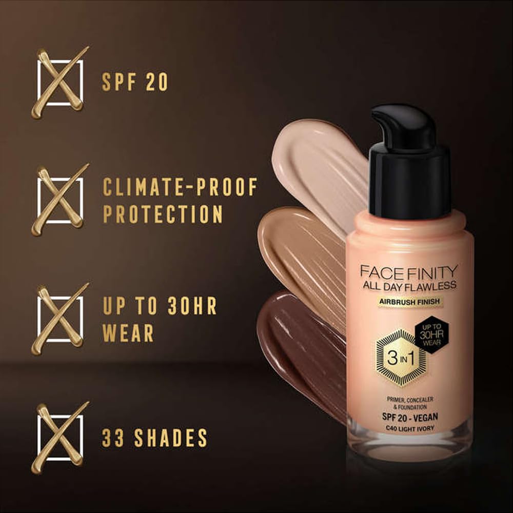 Facefinity SPF 20 shade blend on arm for shade match