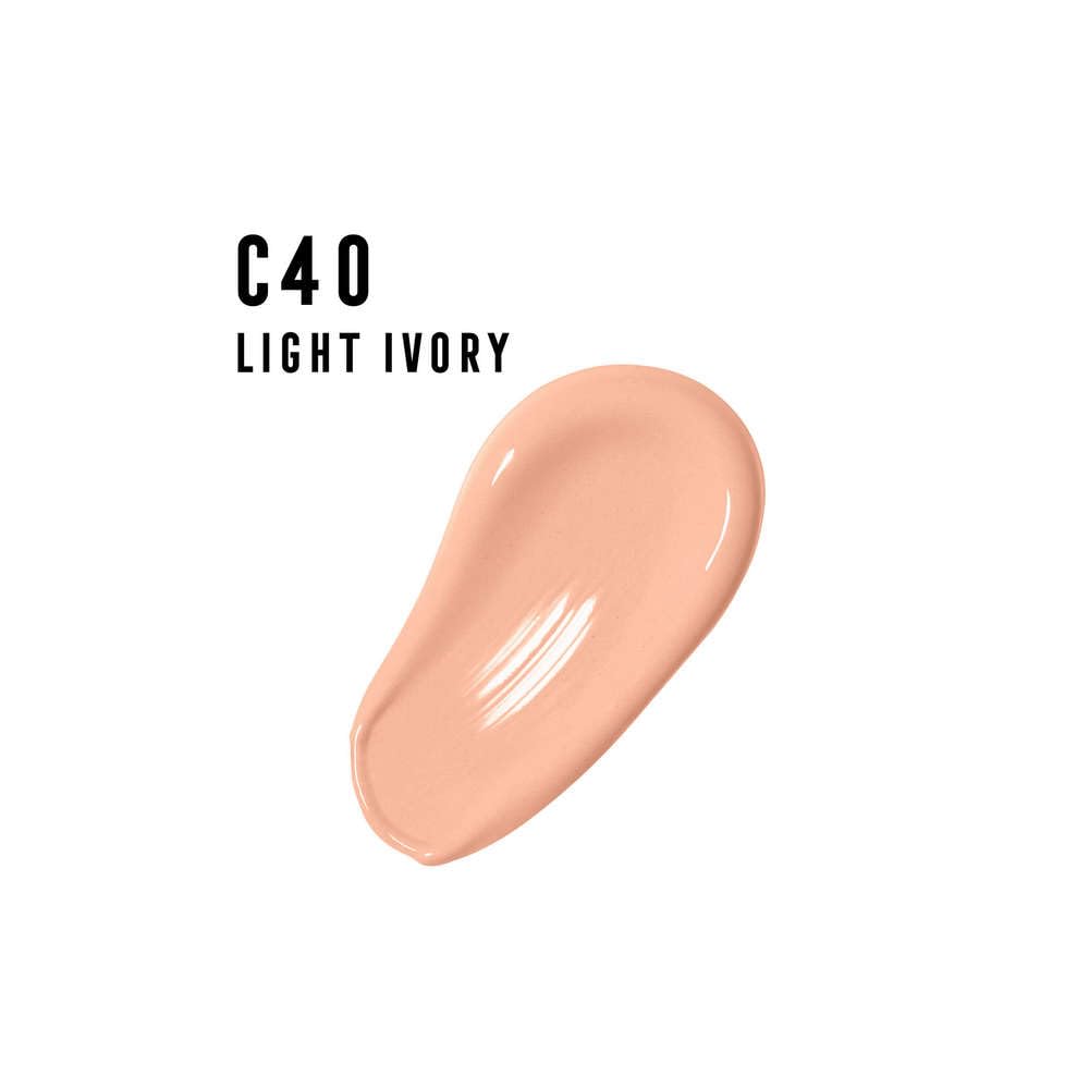 Facefinity foundation being spread to show smooth, seamless blending
