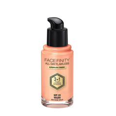 Max Factor Facefinity bottle cap closeup, built-in primer for quick prep