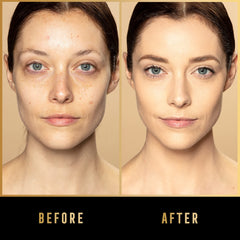 Max Factor Facefinity foundation brush stroke shows seamless application