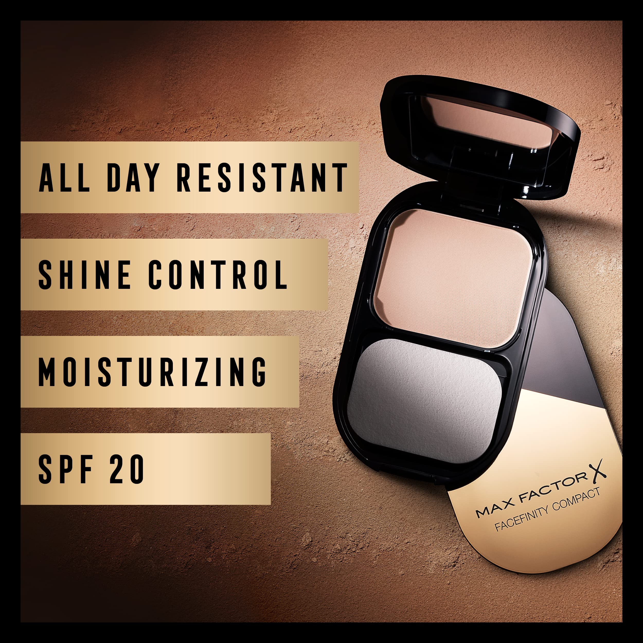 Max Factor FaceFinity fragrance-free compact suitable for sensitive skin.