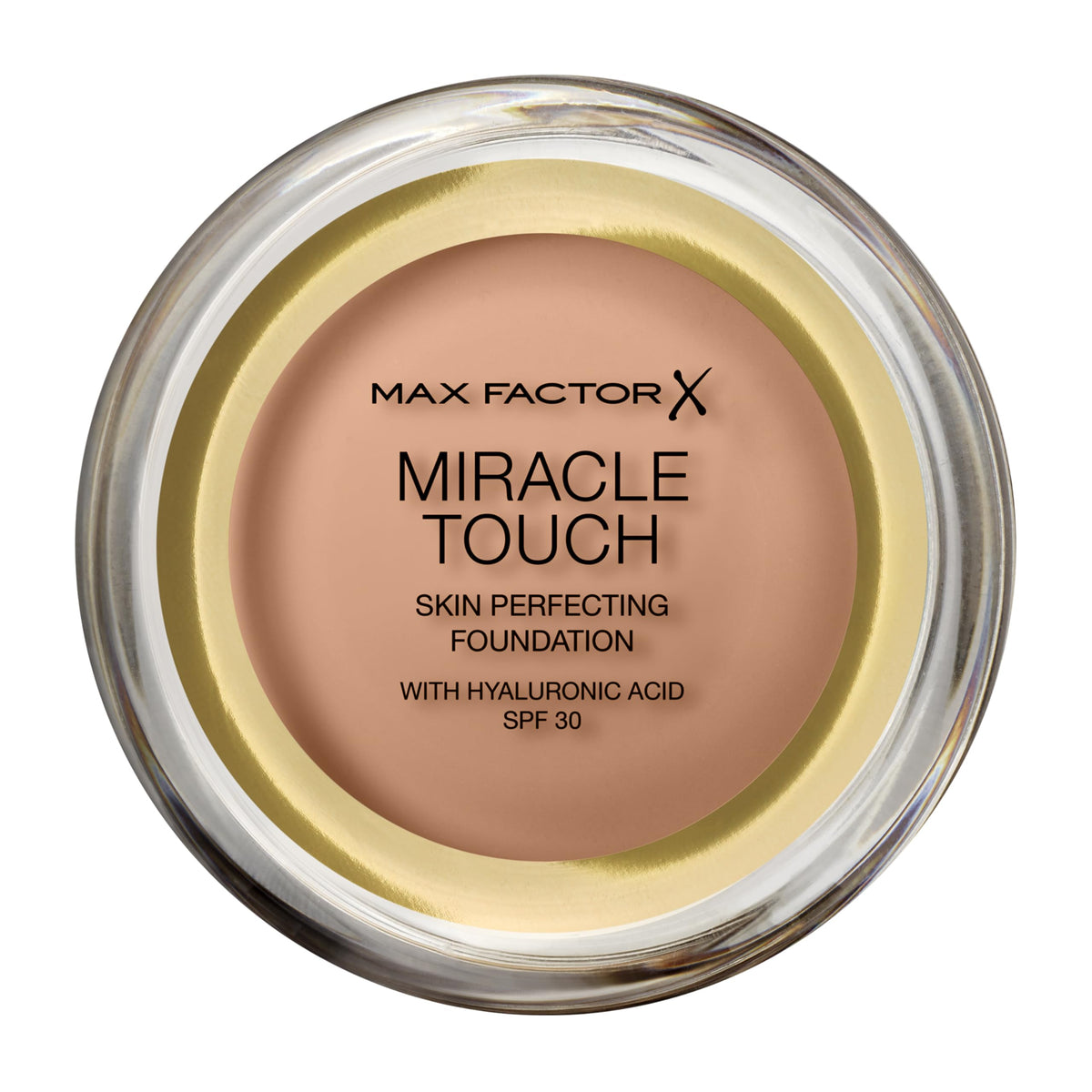 MAX FACTOR Miracle Touch Foundation bottle pour showcases smooth, even coverage