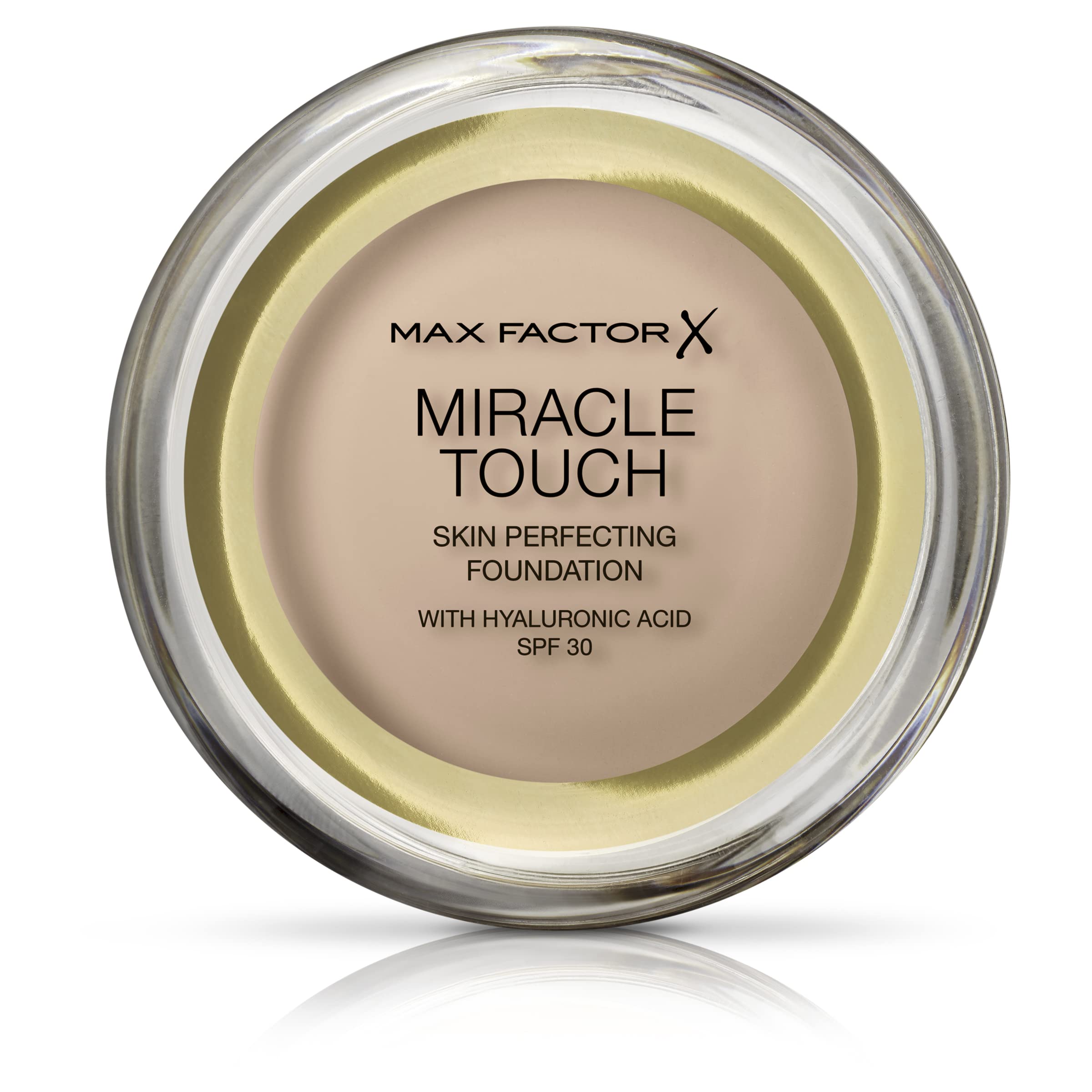 Max Factor Miracle Touch Foundation Creamy Ivory 040 bottle pour for even coverage