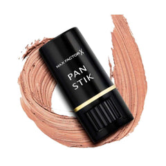 Max Factor Pan Stik 14 Cool Copper swatch shows smooth, buildable coverage.