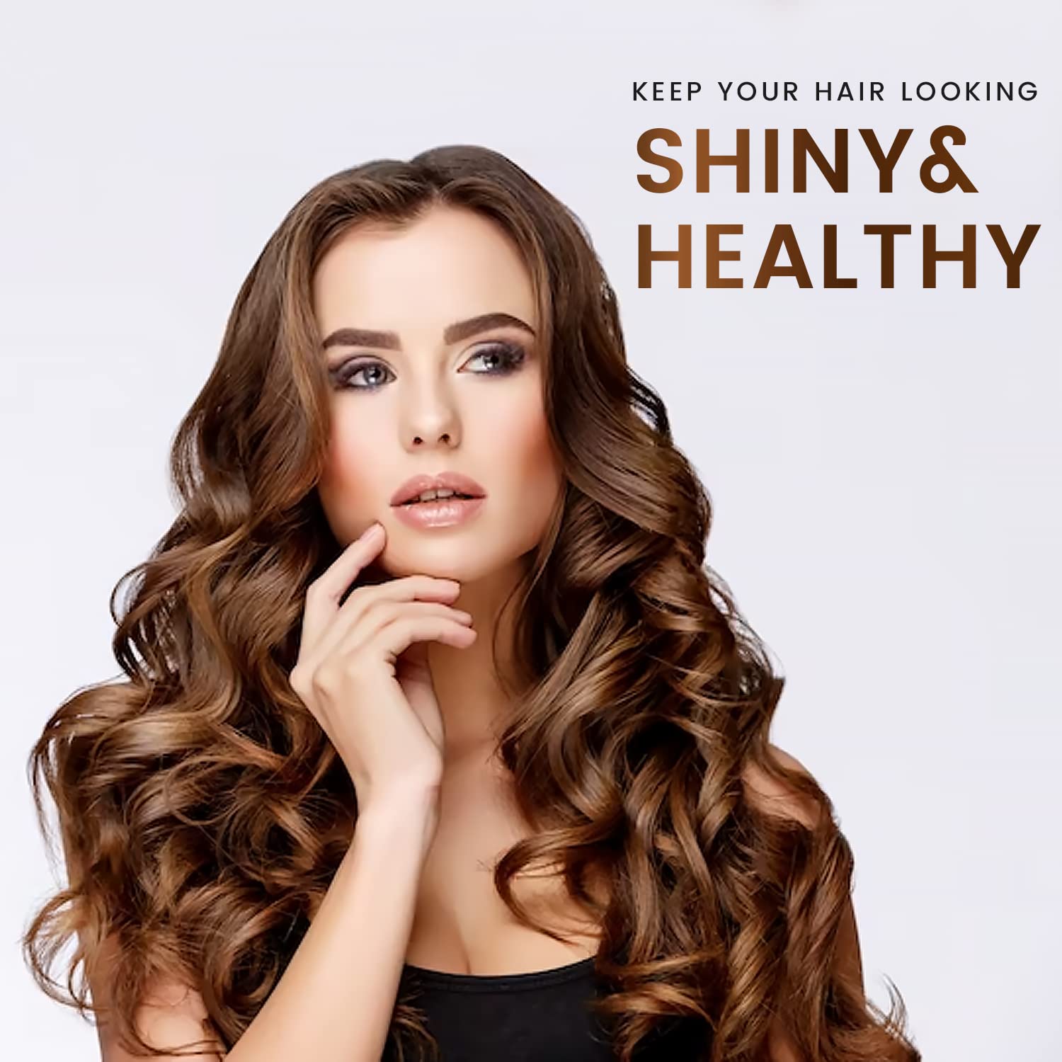 Finishing shine from MGA Vegan Hair Smoothing Balm for healthy glow