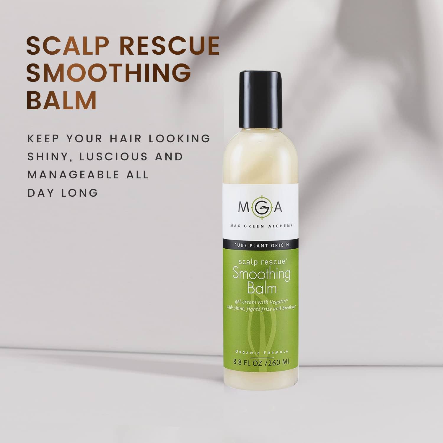 Texture and nourishment of MGA Vegan Hair Smoothing Balm on hair