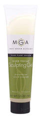 Max Green Alchemy MGA vegan sculpting hair gel bottle offers strong, flexible hold for all-day style.