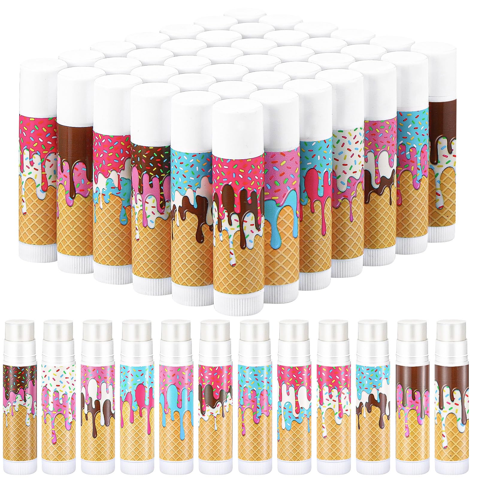 Maxcheck baseball ice cream drip lip balm pack with 12 designs for gifting