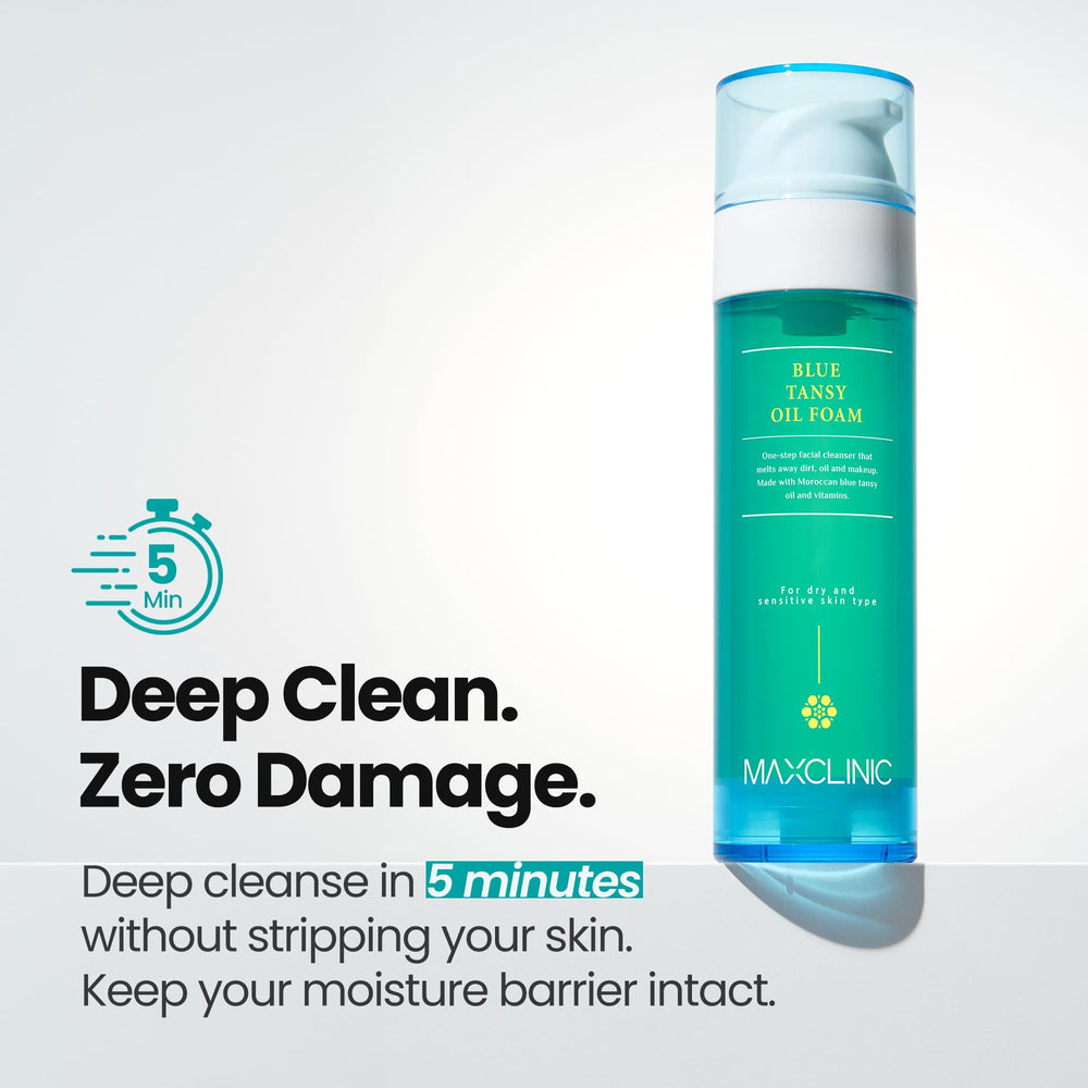 MAXCLINIC Blue Tansy removes sebum and makeup buildup from pores.