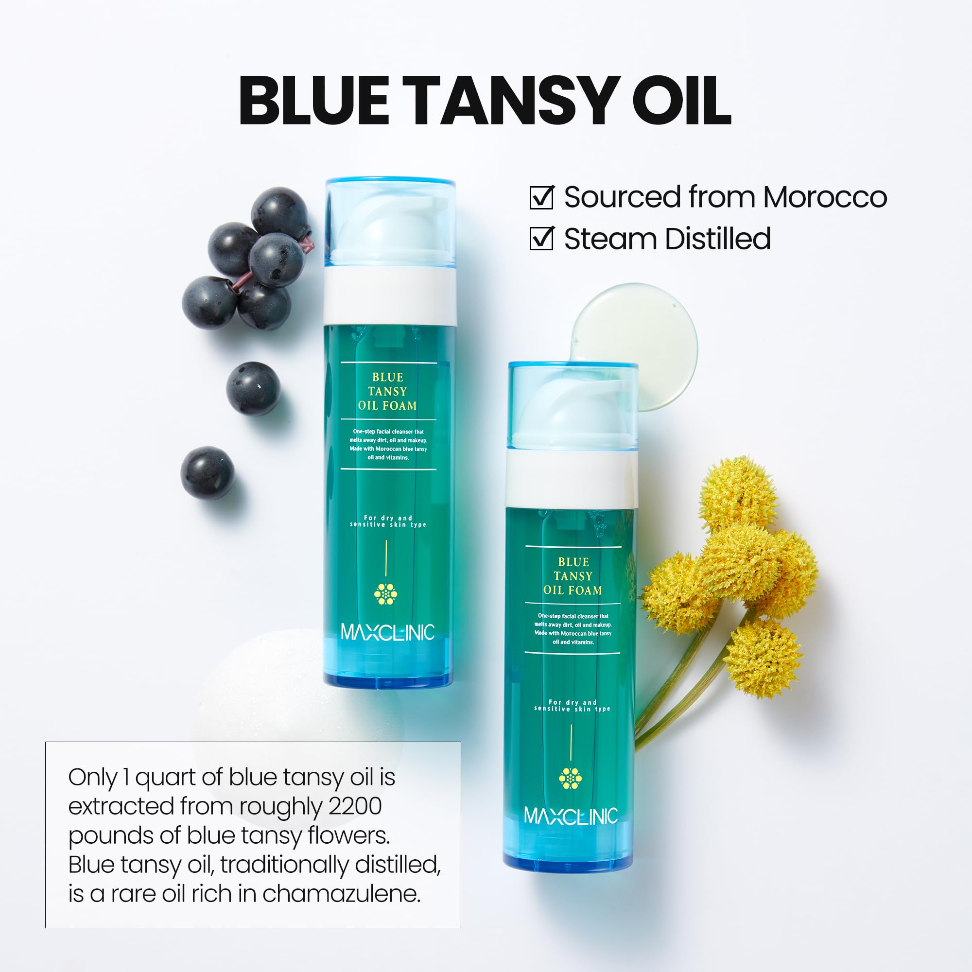 MAXCLINIC Blue Tansy ingredient-rich blend of plant oils.