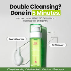 MAXCLINIC Cica Biome Oil to Foam foaming transition shows hydrating cleanse