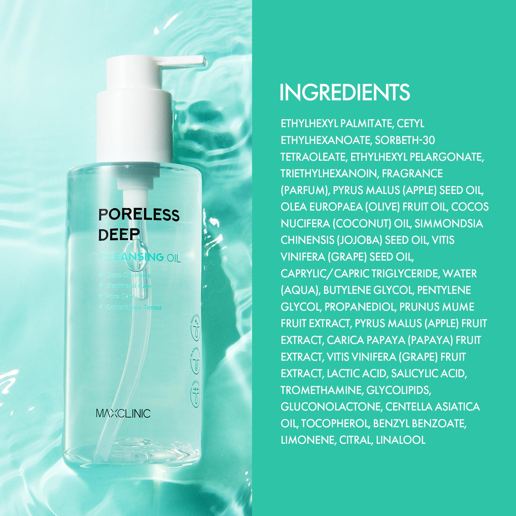 MAXCLINIC Poreless closeup of skin texture after cleansing looks refreshed
