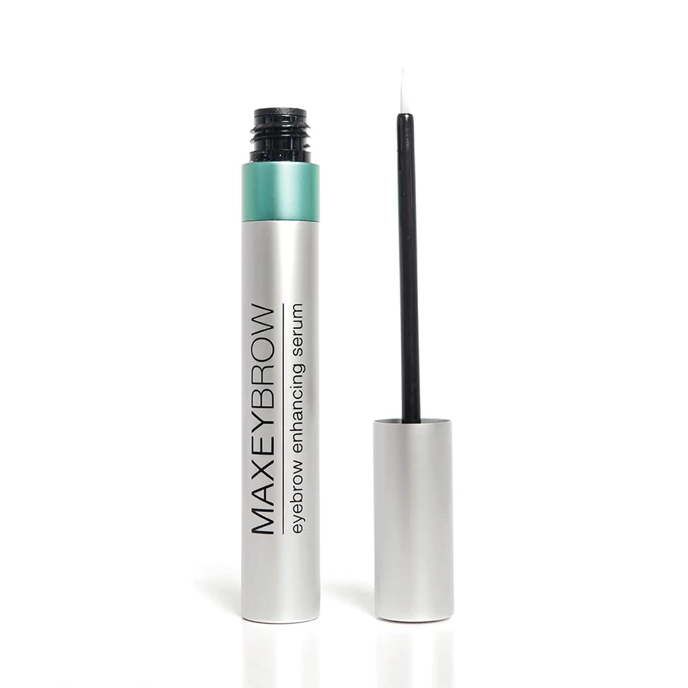 MaxeyBrow bottle close-up showing colorless gel for precise brow care