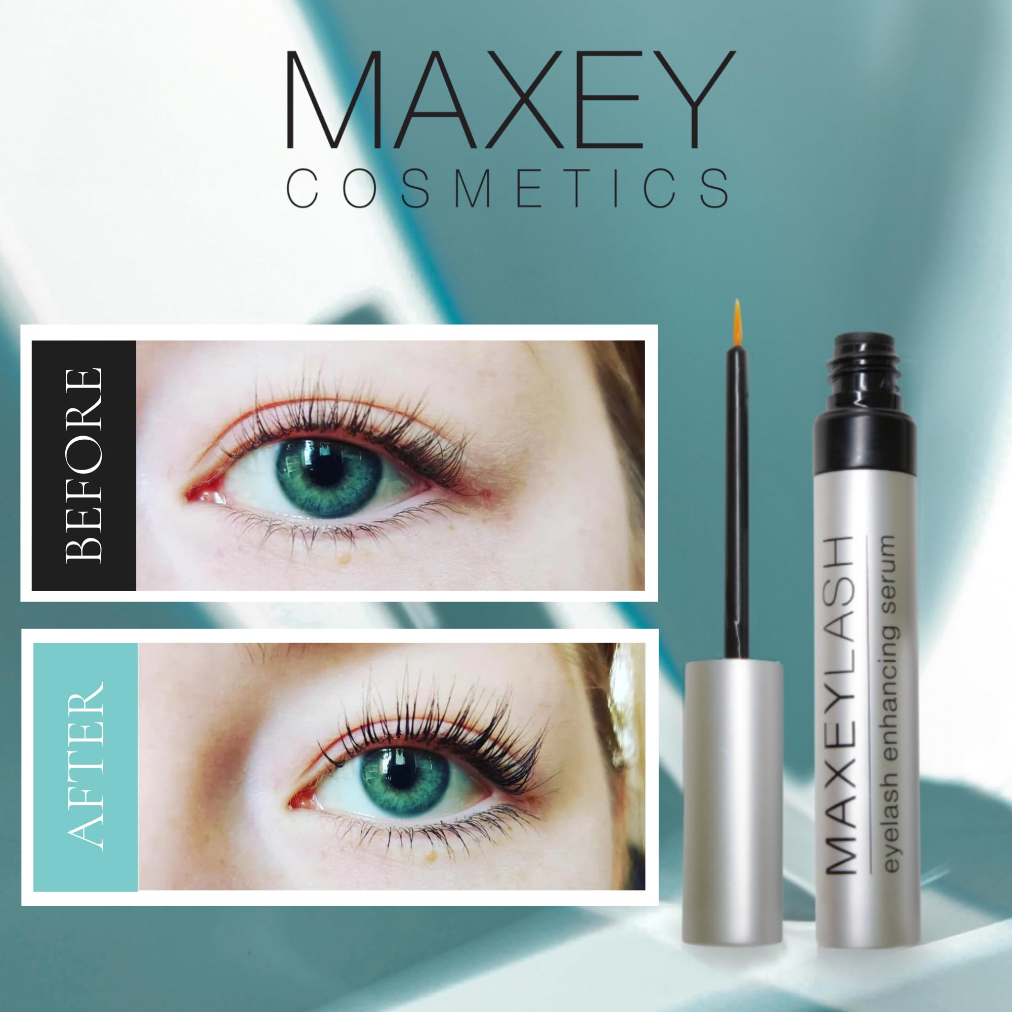 Serum dropper dispensing MaxeyLash for controlled dosage