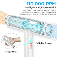 Maxfoxe hair dryer with ionic brushless motor for powerful airflow.