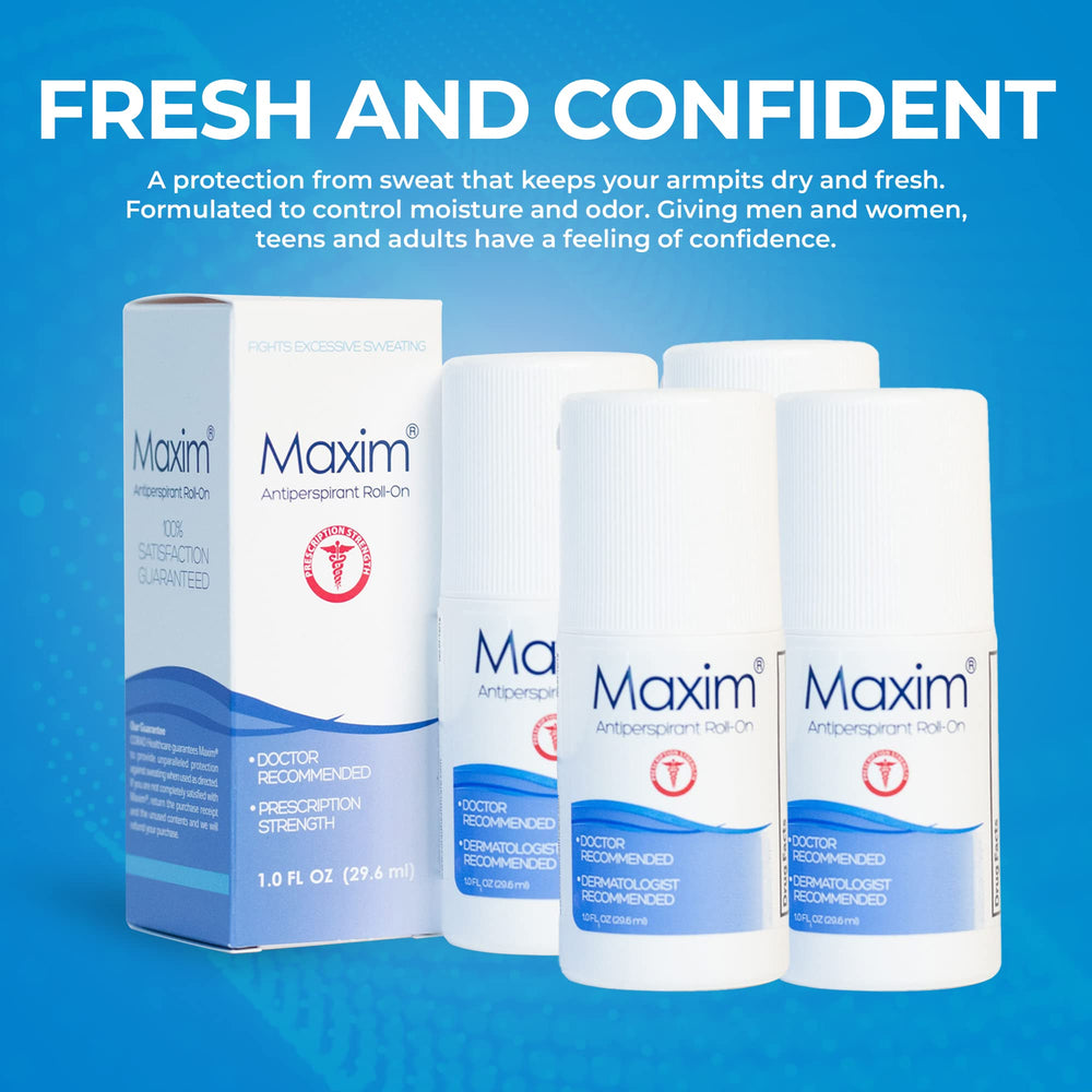 MAXIM roll-on application for quick, sweat-blocking protection