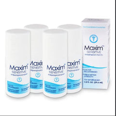 MAXIM Sensitive roll-on bottle 4-pack offers reliable protection for sensitive skin.