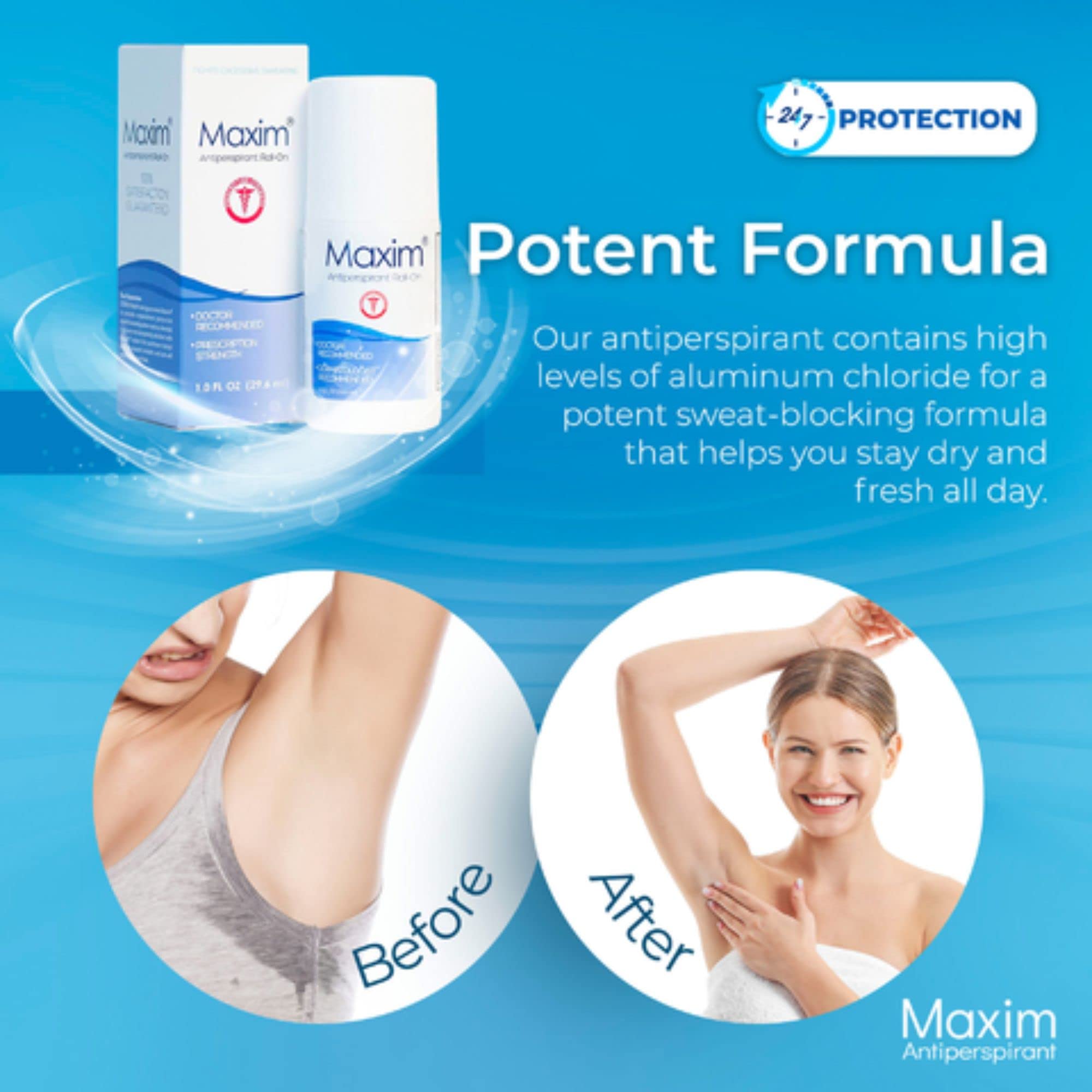 MAXIM underarm protection during workouts and hot days