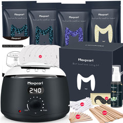Maxpearl digital waxing kit with wax warmer and LCD display for precise temperature.